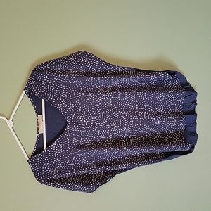 Blue Polka Dot Dressy Top